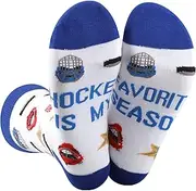 [LEVLO] Hockey Player Socks Hockey Team Gift Hockey Is My Favorite Season Socks Hockey Lover Merchandise