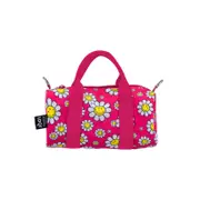 LOQI Smiley Flowers Small Weekender Raspberry 20x10x10cm