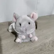 Aurora Gray Mouse Plush Stuffed Animal 6" Pink Tail Mini Sitting New