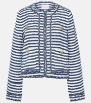 [Rebecca Vallance] Rebecca Vallance Matteo striped bouclé jacket UK 16 multicoloured