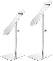 sourcing map 2 Pcs Shoe Display Stand, Adjustable Height Risers Stand Countertop Metal Shoe Rack Stainless Steel High Heel Shoe Display Shoe Rack for Home Retail Store Supplies, Silver