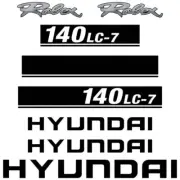 Decal Sticker Set Hyundai 140LC-7 Digger Excavator Decal Set