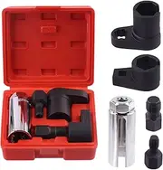 Tanstic 5Pcs Automotive Oxygen Sensor Socket Kit, Oxygen Sensor Offset Wrench Removal Tool and Thread Chaser Set with Storage Box for Vehicle