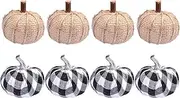 Artificial Pumpkins, Fabric Pumpkins Burlap Pumpkins Plaid Pumpkins Farmhouse Pumpkins Fall Pumpkin for Halloween