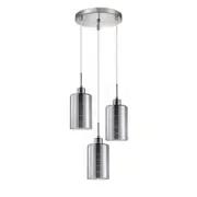 CLA LIGHTING Espejo 3 Streaks Glass Pendant Lights - Round Base - Chrome
