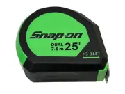 Snap On Tools NEW TPMB25EMGRN GREEN 25ft Magnetic Back Metric/SAE Tape Measure