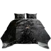 Gothic Fantasy Art Dragon and Queen of Shadows Coverlet