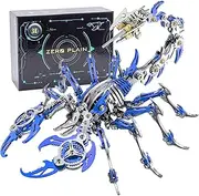 Scorpion 3D Metal Puzzle for Adults,Figure Model Building Kits 3-D Puzzles,454 Pcs (Blue,Not Assembled)