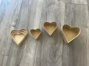 WANDIC Mini Paper Mache Boxes, 3Pcs Small, Palm-Sized Heart-Shaped