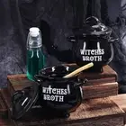Black Halloween Ceramic Cauldron Decorative Witch Potion Cup Cookie Jar Kids