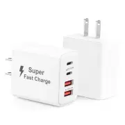 USB C Charger Block 40W, 2Pack 4-Port Type C Fast Charging Blocks PD USBC Plug