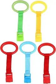 SECFOU Baby Walking Assistant 5pcs Nursery Cot Ring Crib Grab Ring Safe Comfortable for Toddlers Enhance Hand-Eye Coordination