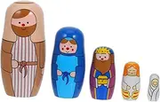 Zerodeko Wooden Stacking Nesting Dolls Russian Toys Artistic Decor for Home and Kids