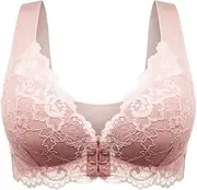 [Generic] Sexy Aprons for Women Lingerie Plus Women's Adjustable Sports Front Closure Extra-Elastic Breathable Lace Trim Bra Womens Large