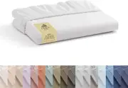 100% Cotton Percale Fitted Sheet Queen Size, White, 1 Deep Pocket Fitted Sh