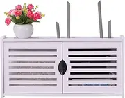 Wall Mounted WiFi Router Shelf Box Organizer Storage Rack for TV Set top Box Wireless Router and WiFi Storage Box White 48 * 12 * 24cm