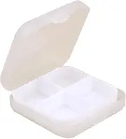 5 Square Pill Case - Portable Medicine Organizer Box, Pocket Pill Organizer | Moisture Proof Pill Case, Snap Close Pill Container, Tiny Clear Pill Box Random Color, 6x6x2cm