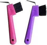 Anyasen Anyasen Pack of 2 Hoof Scrapers with Brush 2 in 1, Hoof Pick for Horses, Donkeys, Goats, Hoof Pick, Horse Head, for Clean Hooves for Hoof Care (Random Colour)