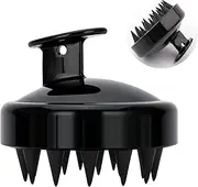 Shampoo Brush Hair Scalp Massager, Wet & Dry Head Scalp Massage Brush with Soft Silicone Bristles for Scalp Care Hair Cleaning Shower, for Women, Men, Kids, Pets, Exfoliate and Remove Dandruff (Black)