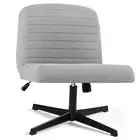 Armless Criss Cross Chair Legged No Wheels Swivel Height Adjustable Fabric