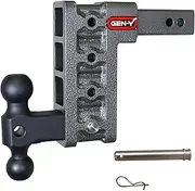 GEN-Y Hitch Adjustable Tow Hitch for 2" Receiver for Trucks, RVs and Vans Pulling Trailers | 7.5" Drop | 10,000 LB Towing Capacity | 1,500 LB Tongue Weight | Silver