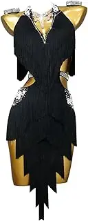 [YHHGDS] Women' Fringe Latin Dance Dress Halter Ballroom Salsa Competition Dresses Backless Tango Dancewear Dance Costumes