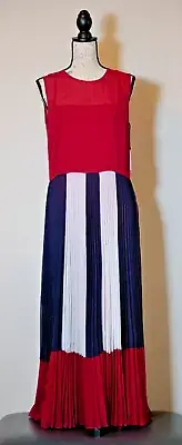 Red Valentino Dress U.S. 06/44 EU wine red / white / blue MSRP: $1350 ITALY