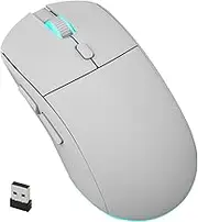 2.4G Wirel Mice Rechargeable Quiet Computer Mice for Laptop Desktop Computer Portable USB Cordl Gaming Mice with 7 Backlits White A