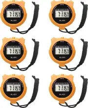 6-Pack Multi-Function Electronic Digital Sport Stopwatch Timer, Large Display
