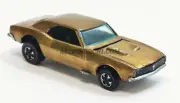 HOT WHEELS RED LINE CUSTOM CAMARO GOLD - GREEN INTERIOR MATTEL VINTAGE HK 1968