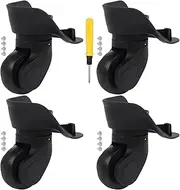 BQLZR Right Luggage Swivel Caster Wheels W041-2-S Black Flexible for Travel Pack of 4