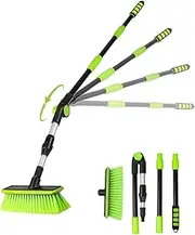 151 cm 180° Rotating PBT Car Wash Brush with Long Handle. Thanks to The Brush Head, No Floating Hair, Snow Clearing for SUVs, Trucks, Motorhomes, Indoor and Outdoor Cleaning