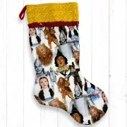 Wizard of Oz Handmade Cotton Lined Christmas Stocking 19" Sequin Accent OOAK