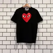 COMME DES GARCONS CDG PLAY PRINTED RED HEART TEE BLACK AZ-T112-051-1