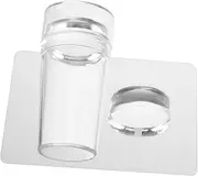 VICASKY 1 Set French Tip Nail Stamp Kit Transparent Manicure Stamper with Scraper Easy Nail Art Design Tool and Mobile Phone Cases