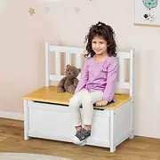Levede Kids Chair, 2-in-1 Kids Toys Storage Bench, Toy Chest, Wooden Storage Organizer Chair, Children Study Play, Activity, Reading, Snack, Books, Clothes, Furniture Set for Playroom, Boys & Girls