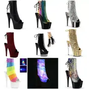 Pleaser Heels 7" Open Toe Platform Ankle Boot Clubwear Pole Dancing Shoe ADO1018