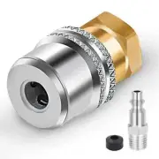 Heavy-Duty Brass Lock-On Air Chuck 1/4'' FNPT Open Flow Tire Chuck for Gauges
