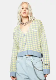 [Kickers] Vintage Checkered Knit Cardigan