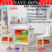 Keezi Kids Table Chairs Set Children Study Desk Activity Play Toys Storage Box