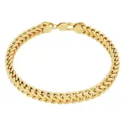 14k Yellow Gold 5mm Franco Box Square Wheat Bracelet Chain Mens Womens 7"