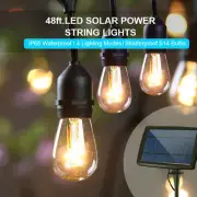 Solar Power 48FT Festoon String Lights Wedding Party WaterProof Garden Lights