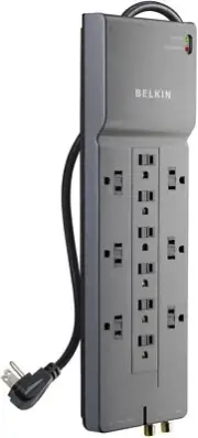 Belkin 12 AC Outlet Power Strip Surge Protector Heavy duty extension Cable cord
