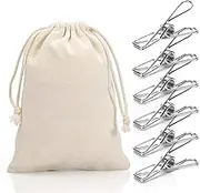 60 Pack 2.36" Stainless Steel Silver Clothes Pegs Wire Clothes Pins Heavy Duty Clothes Pin Clips for Laundry Home Kitchen Outdoor Travel Office (60 PCS)