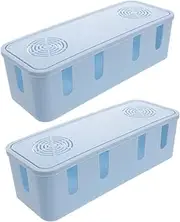2Pcs Desk Cable Organizer Box Durable Cord Management for Power Cords Chargers Strips High Capacity Wire Organizer for Tidy Workspaces Sturdy Construction
