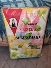 Vintage Standard Pillowcases Springmaid Marvelaire No-Iron Muslin Floral NEW Set