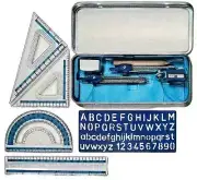 Staedtler 10 Piece Math Set Instruments Tin Case Mathematics Measurements