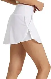 [REDBMX] Summer Cool Sunscreen Fabric Tennis Skirt High Waist Fake 2 Piece Skirt Pants Women's Back Waist Pocket Yoga Short