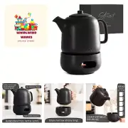 Design Tea Pot with Warmer 44 oz - Premium Ceramic Teapot with Infuser for Lo...
