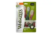 Whimzees Large 6 Pack of Dental Toothbrush Star Dog Treats 360 gram